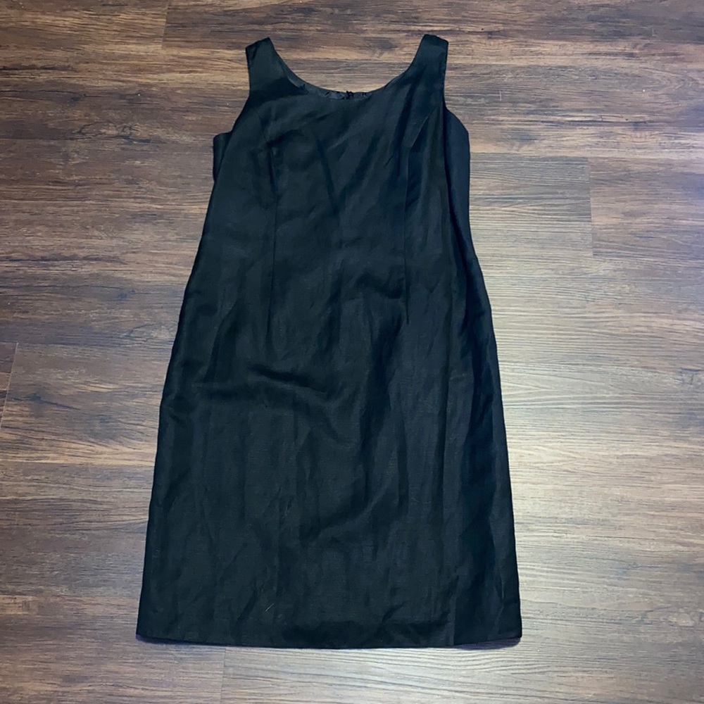 Jessica Howard black sleeveless linen midi dress 12